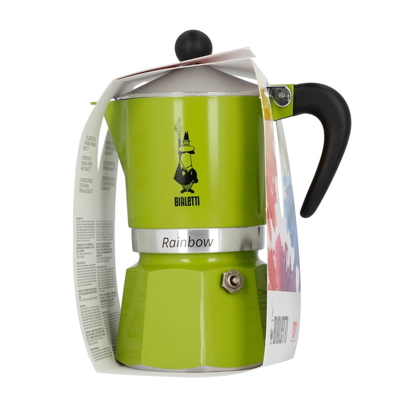 Caffettiera BIALETTI MOKA RAINBOW, 3tz, Zelena