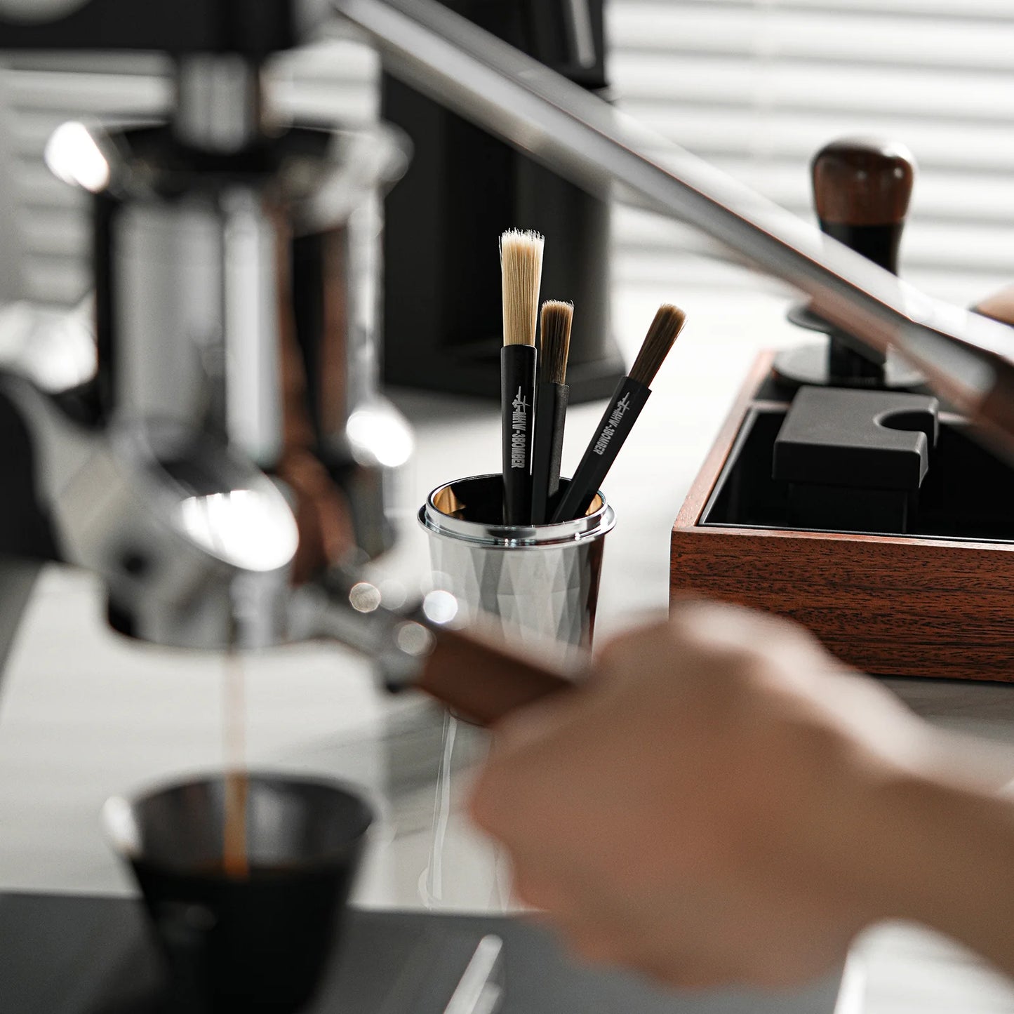 MHW-3BOMBER Coffee Cleaning Brush Espresso Brush Cleaner Tool