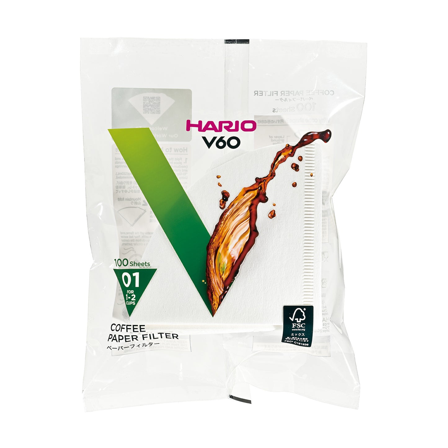 FILTRES HARIO V60, 100 pièces