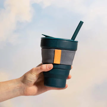 HUNU Mug Reusable/Fold, 16 oz. Ocean