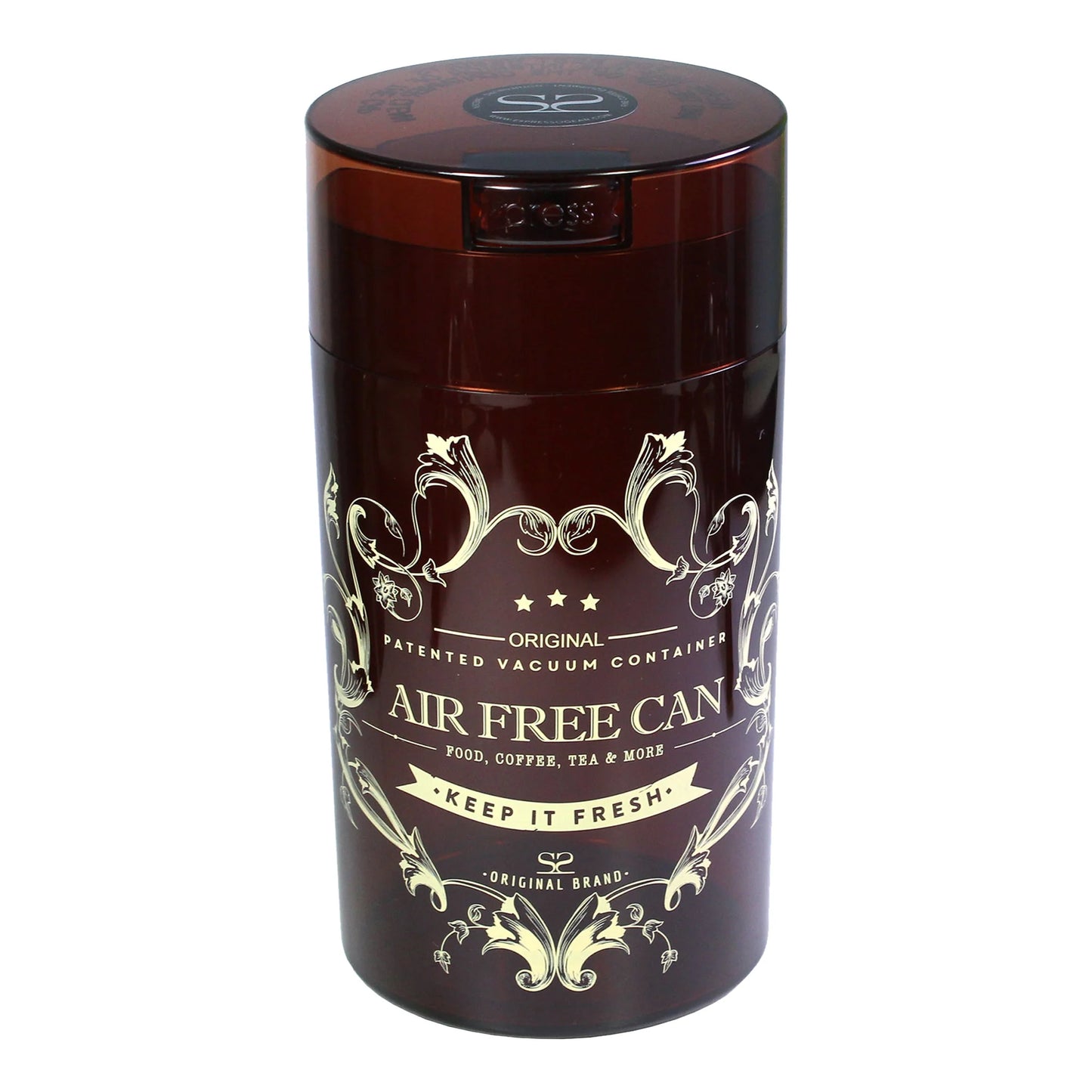 Vacuum container for storing coffee, 250g, amber color