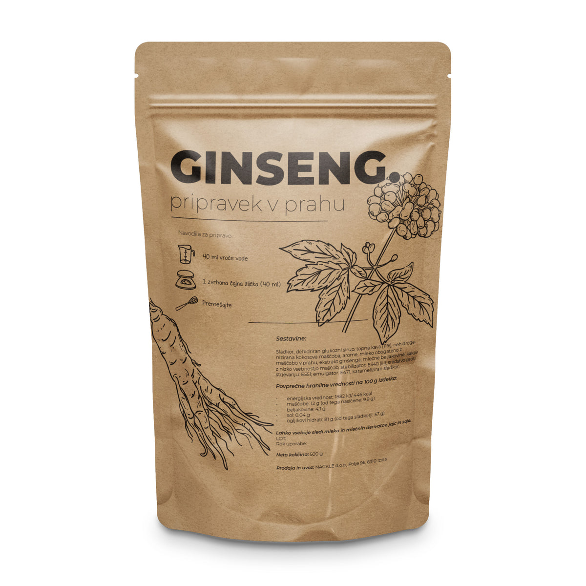 Ginseng, Pripravek v prahu, 500g