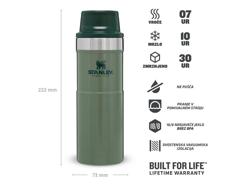 The Trigger Action Travel Mug .47 L, Hammertone Green